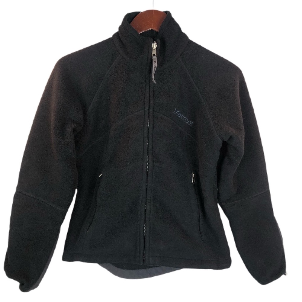 Marmot Size Small Black Zip Up Fleece Jacket